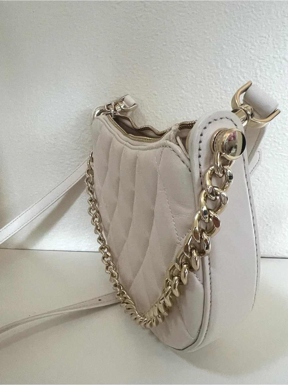 Kate Spade Carey Zip Top Crossbody Bag Quilted Smooth Leather